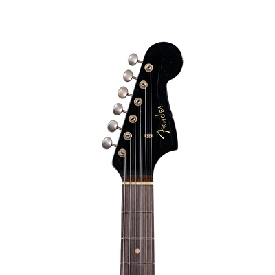 Fender Custom Shop 1963 Jazzmaster Relic Matching Headstock Aged Black Elektro Gitar